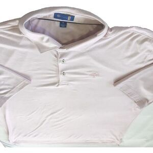 Stitch Men's Short Sleeve Button Up Polo XL Stretch Light Pink Spandex Polyester